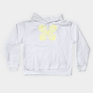 Paisley Yellow Butterfly Kids Hoodie